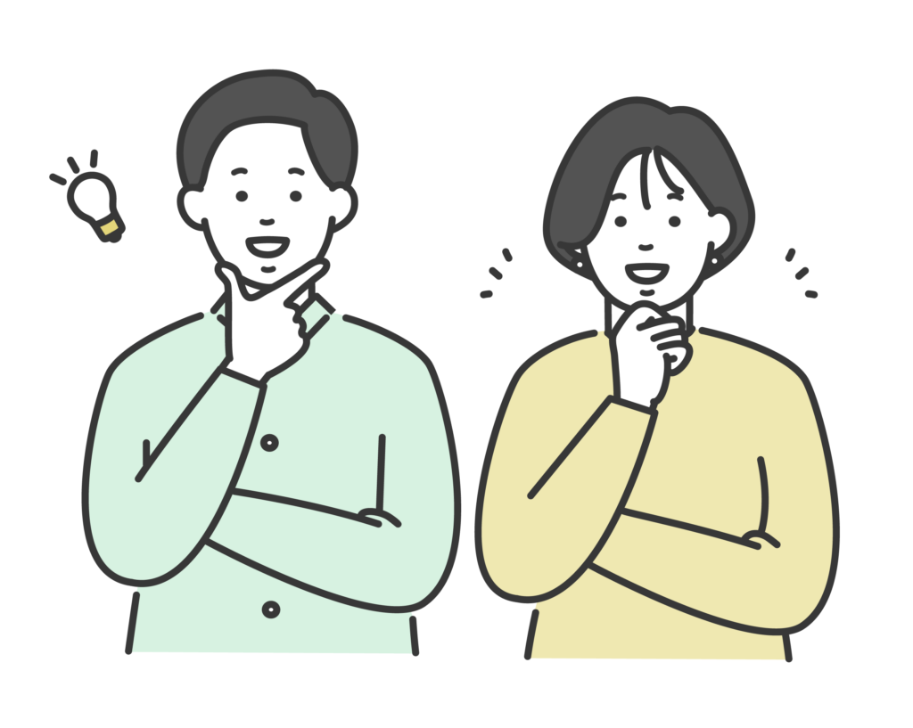 納得した男女のイラスト