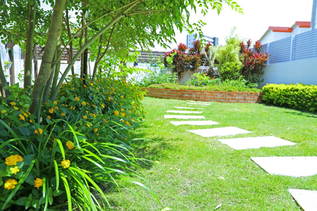 アプローチがある庭