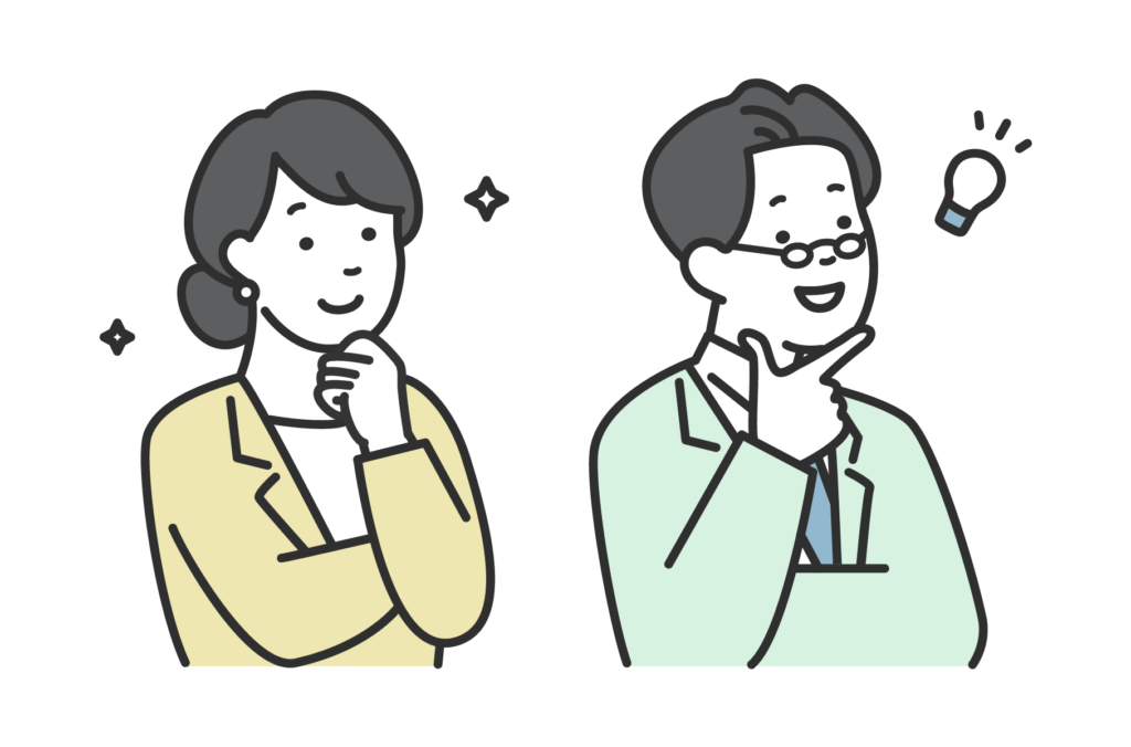 納得した男女の会社員のイラスト